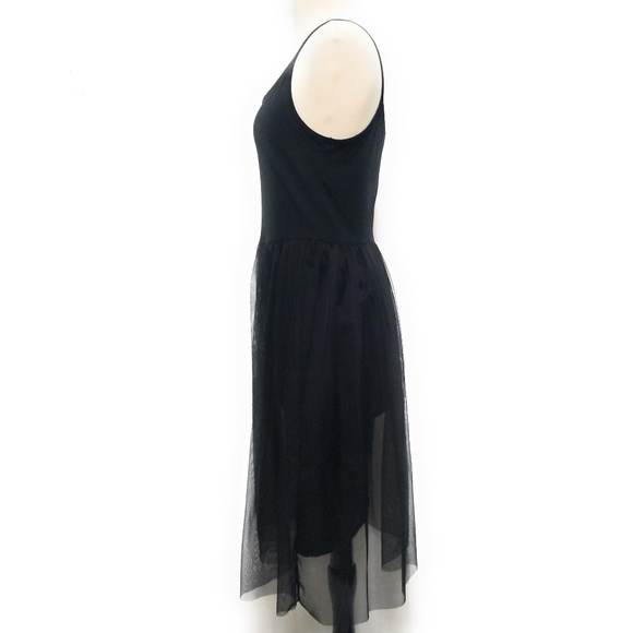 Topshop Simple Black Tulle Overlay Womens Slip Dress Size 6 - Picture 8 of 12